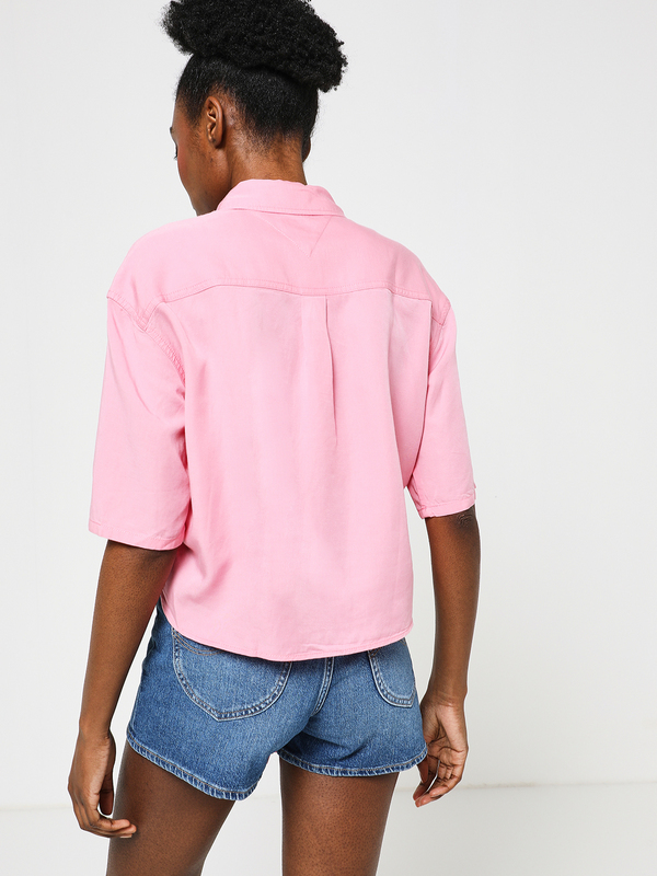 TOMMY JEANS Chemise Cropped Unie Pans  Nouer Rose Photo principale