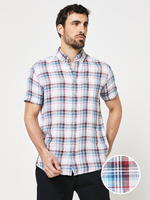 BASEFIELD Chemise Manches Courtes 100% Lin Blanc