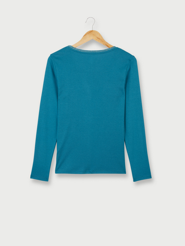 C EST BEAU LA VIE Tee-shirt Coton/modal Uni Bleu turquoise Photo principale