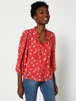 ONLY Blouse Col Ruch Rouge