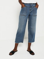 ONE STEP Jean Straight Cropped Bleu Stone