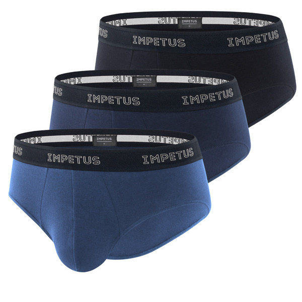 IMPETUS Pack De Slips En Coton 2+ 1 Offert Navy Light blue Blue