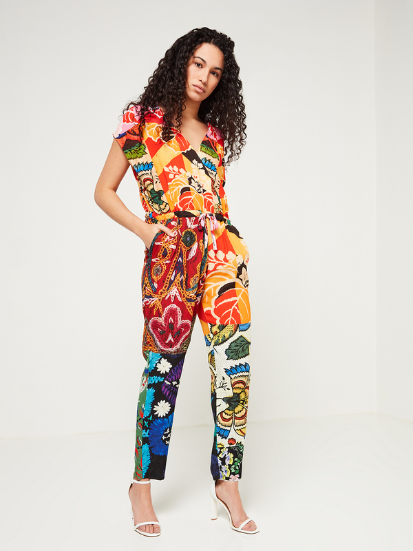 DESIGUAL Combi-pantalon En Tissu Fluide Imprimé Multicolore