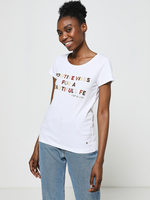 C EST BEAU LA VIE Tee-shirt En Coton  Message Foil Blanc