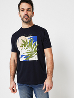 ESPRIT Tee-shirt Imprim Feuillage Bleu marine