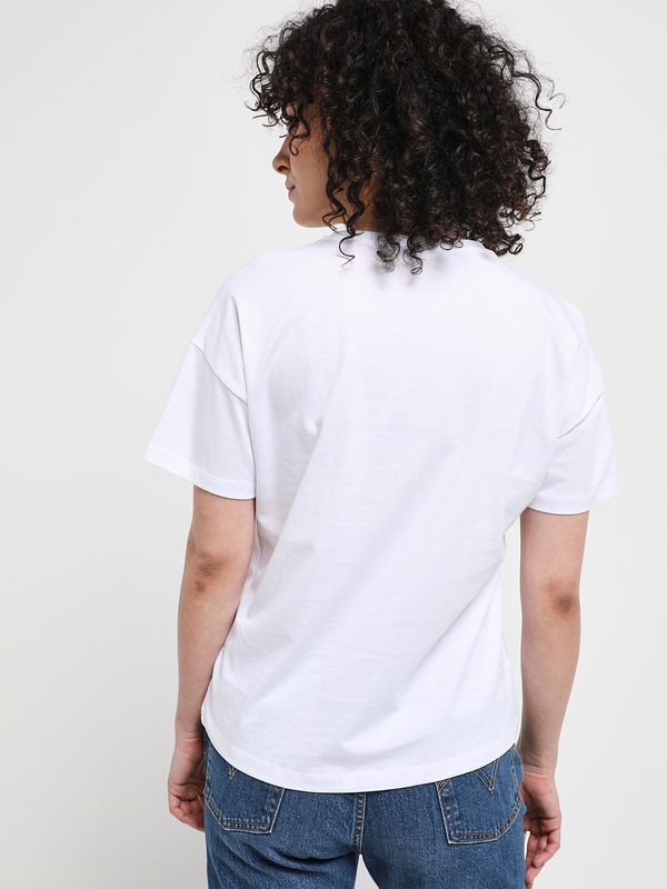 ESPRIT Tee-shirt Oversize En Coton Imprim Blanc Photo principale