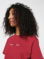 TOMMY JEANS Tee-shirt Cropped Logo Brod Rouge bordeaux
