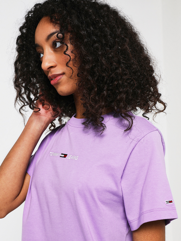 TOMMY JEANS Tee-shirt Cropped Logo Brod Violet Photo principale