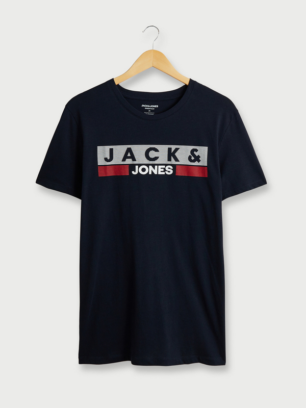 JACK AND JONES Tee-shirt Logo À Rayures Bleu Encre