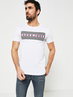 JACK AND JONES Tee-shirt Logo  Rayures Blanc