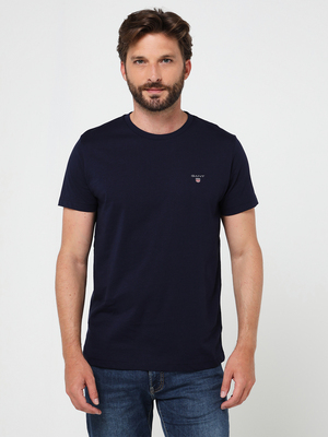 GANT Tee-shirt Basic Mini Logo Brod Bleu marine