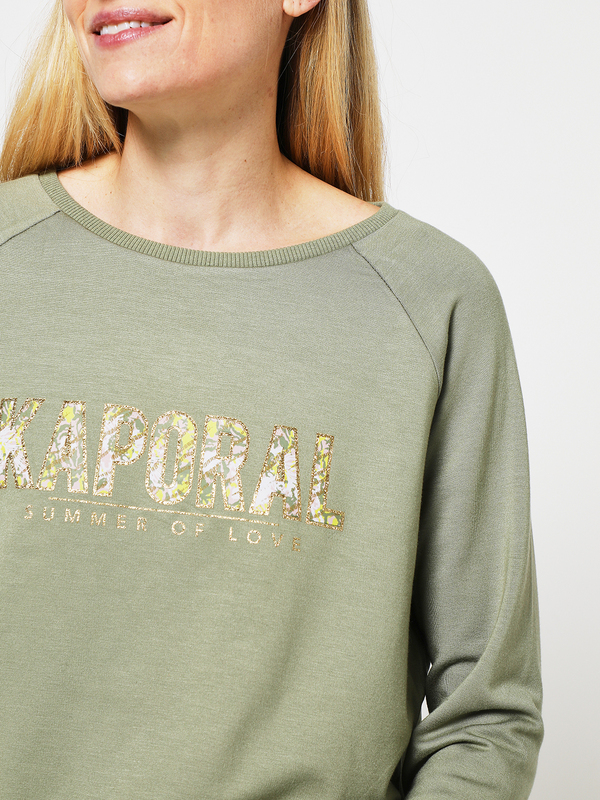 KAPORAL Sweat-shirt Cropped Logo Paillet Vert Photo principale