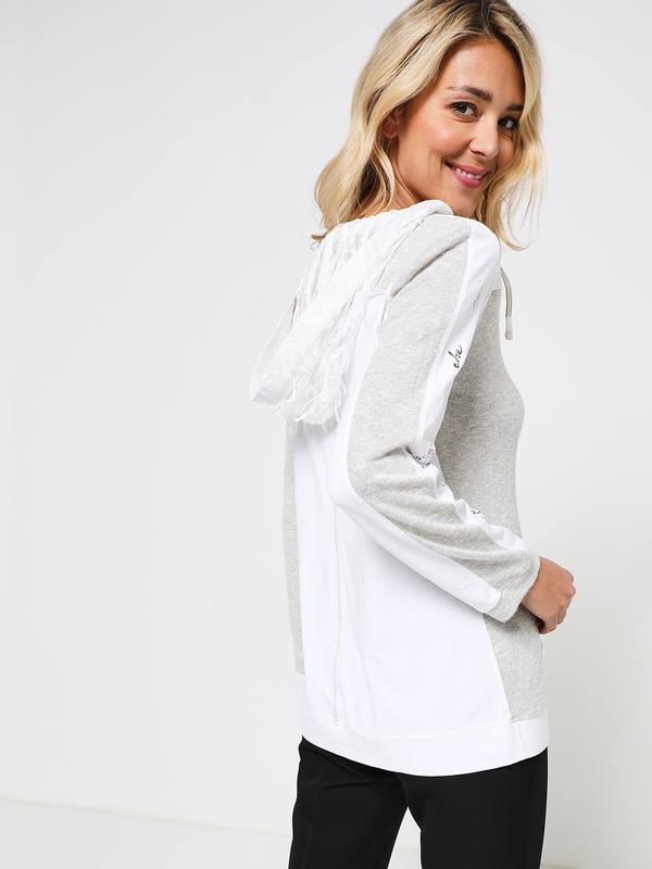 ELISA CAVALETTI Sweat-shirt Bimatire Capuche Dentelle Blanc Photo principale