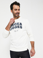 JACK AND JONES Sweat-shirt Logo Feuillage Blanc