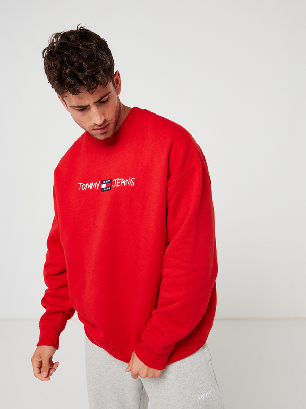 TOMMY JEANS Sweat-shirt Logo Brod Rouge Photo principale