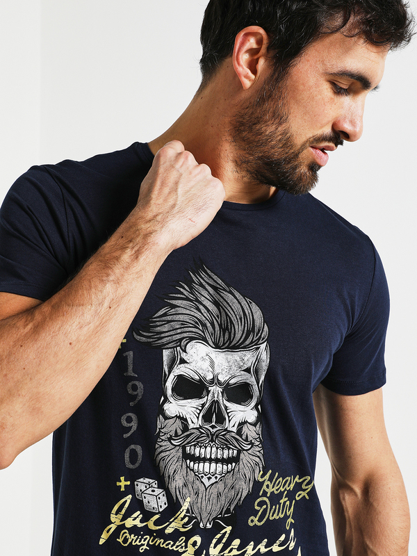JACK AND JONES Tee-shirt Skull Bleu marine Photo principale