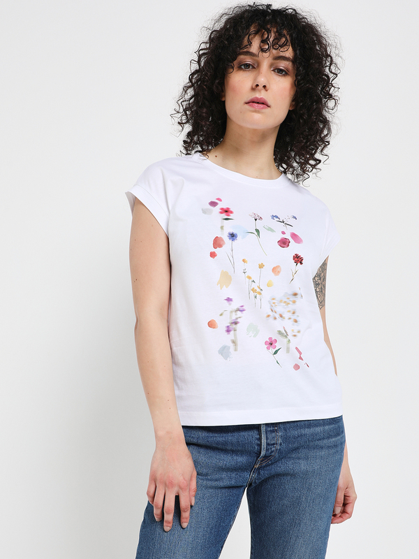 ESPRIT Tee-shirt Print Floral Blanc Photo principale