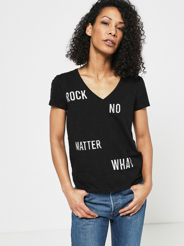 IKKS Tee-shirt Message Rock En Coton Noir Photo principale