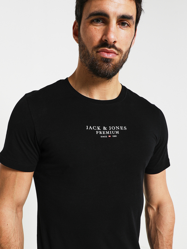 JACK AND JONES Tee-shirt Uni Avec Lettrage Noir Photo principale