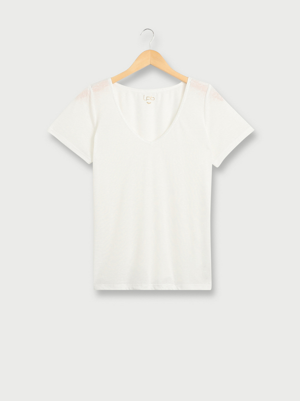 LES PTITES BOMBES Tee-shirt Encolure Mtallise Blanc 1012230