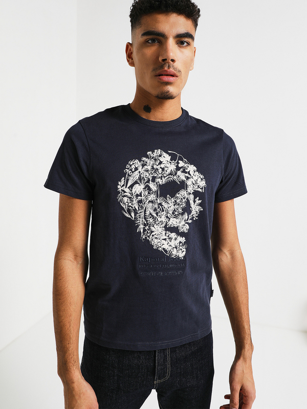 KAPORAL Tee-shirt Motif Végétal Placé Bleu marine