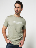 JACK AND JONES Tee-shirt Logo En Relief Vert kaki