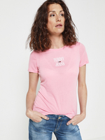 TOMMY JEANS Tee-shirt Logo Coupe Ajuste Rose
