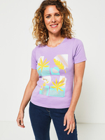 CHRISTINE LAURE Tee-shirt Imprim Feuillage Violet
