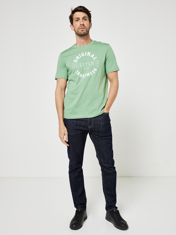 MUSTANG Tee-shirt Logo En Coton Vert Photo principale