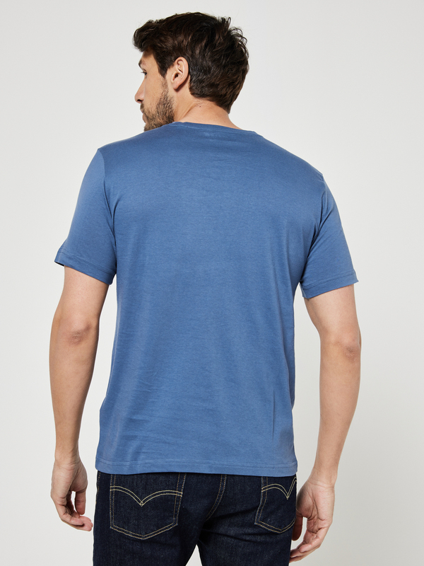 MUSTANG Tee-shirt Logo En Coton Bleu Photo principale