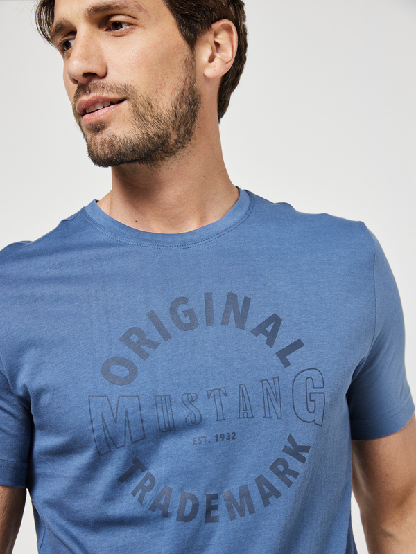 MUSTANG Tee-shirt Logo En Coton Bleu Photo principale