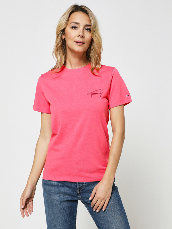 TOMMY JEANS Tee-shirt Logo Signature Rose Photo principale