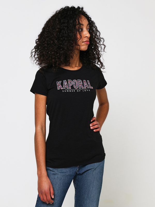KAPORAL Tee-shirt Logo Fleuri Noir Photo principale