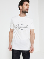 JACK AND JONES Tee-shirt En Coton Avec Signature Blanc
