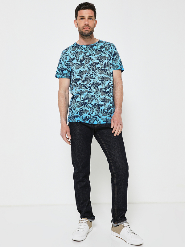 BASEFIELD Tee-shirt  Imprim Tropical Bleu Photo principale