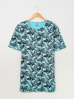 BASEFIELD Tee-shirt  Imprim Tropical Bleu turquoise