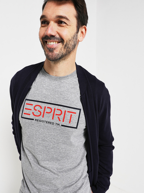 ESPRIT Tee-shirt Grand Logo Gris Moyen Photo principale
