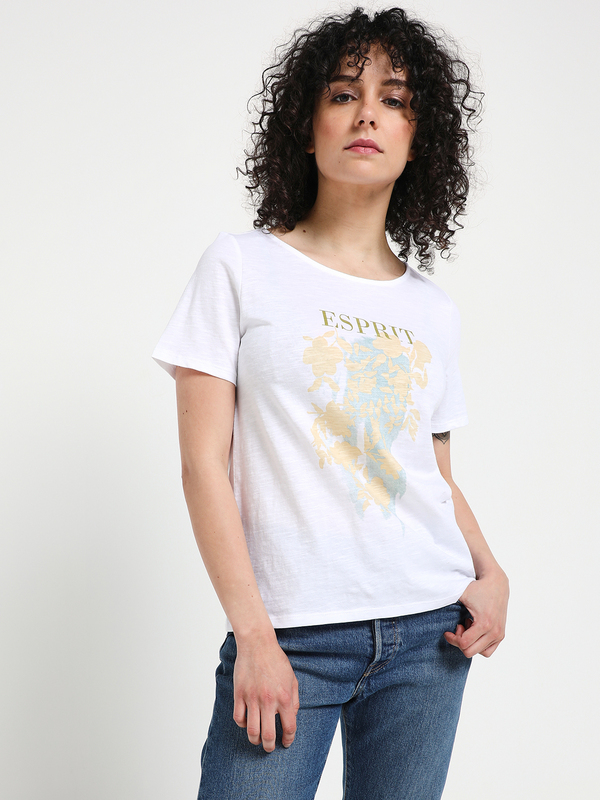 ESPRIT Tee-shirt Print Fleuri Blanc Photo principale
