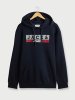 JACK AND JONES Sweat-shirt Fit +  Capuche Bleu marine
