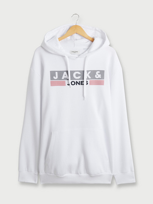 JACK-AND-JONES Sweat-shirt Fit + À Capuche Blanc