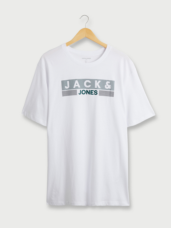 JACK AND JONES Tee-shirt Fit +, Logo Signature Blanc
