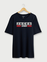 JACK AND JONES Tee-shirt Fit +, Logo Signature Bleu marine