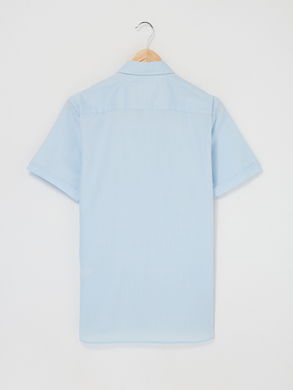 TOMMY HILFIGER Chemise Slim 100% Coton Uni Bleu Photo principale