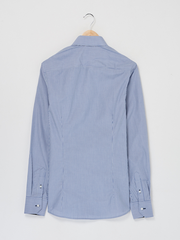 CAMBRIDGE LEGEND Chemise Ajuste 100% Coton Fines Rayures Bleu Photo principale