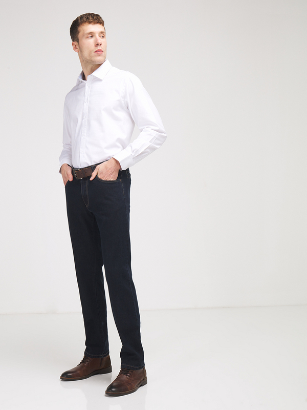 CAMBRIDGE LEGEND Chemise Confort 100% Coton Jacquard Uni Blanc Photo principale