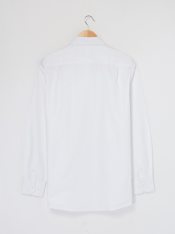 CAMBRIDGE LEGEND Chemise Confort 100% Coton Jacquard Uni Blanc Photo principale