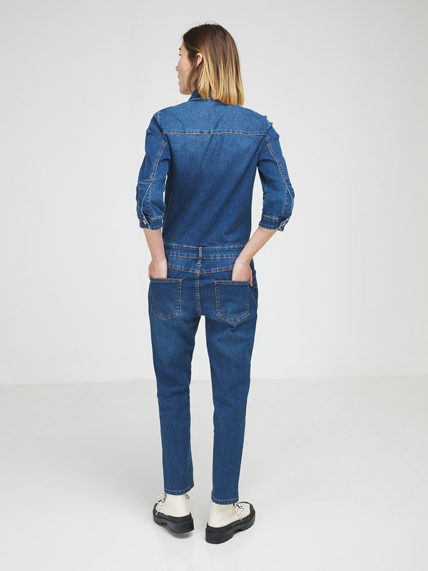 VILA Combi-pantalon En Jean Bleu Photo principale