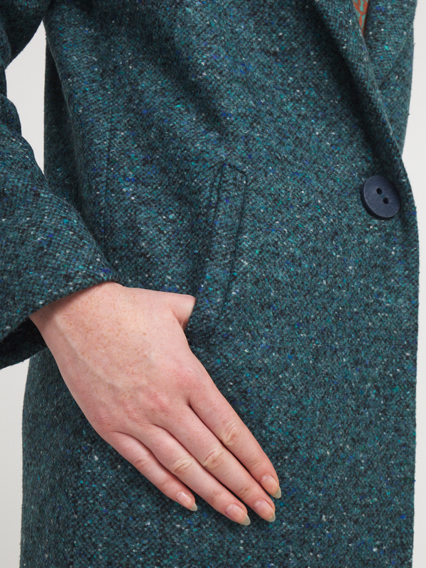 LA FEE MARABOUTEE Manteau En Tweed Avec Laine Bleu vert Photo principale
