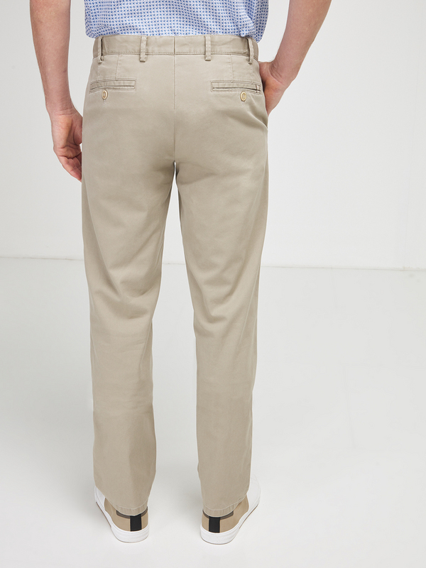 MEYER Pantalon Chino En Tricotine Coton Stretch Taupe Photo principale