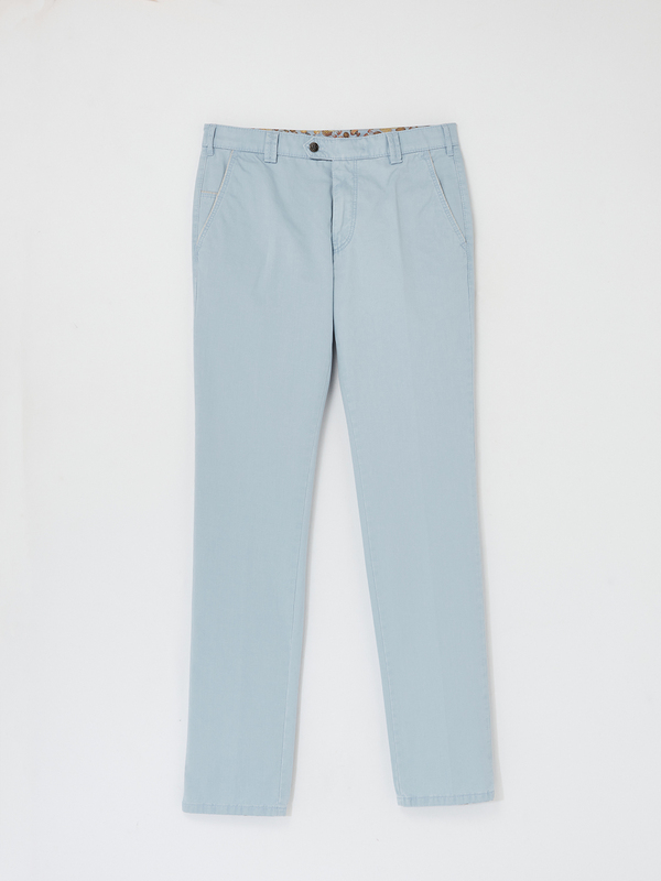 MEYER Pantalon Chino En Coton Bleu ciel Photo principale